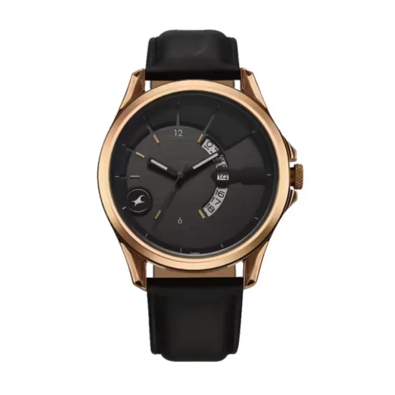 Fastrack Groove Date Dark Grey Dial Men's Watch- 3323QL02